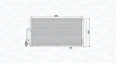 Радіатор кондиціонера (з осушувачем) Mini Cooper/One 1.6/2.0 06-16 MAGNETI MARELLI 350203861000