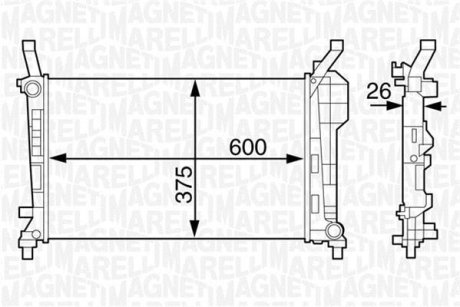 Радіатор, охолодження двигуна MAGNETI MARELLI 350213126200