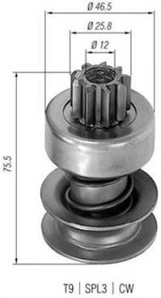 Ведущая шестерня, стартер MAGNETI MARELLI 940113020001