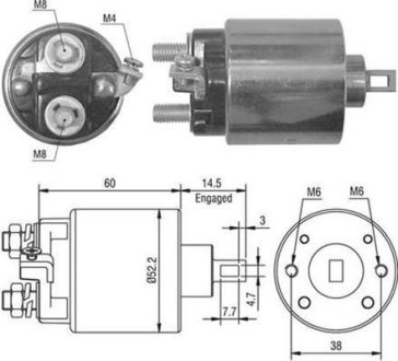 Тяговое реле, стартер MAGNETI MARELLI 940113050022