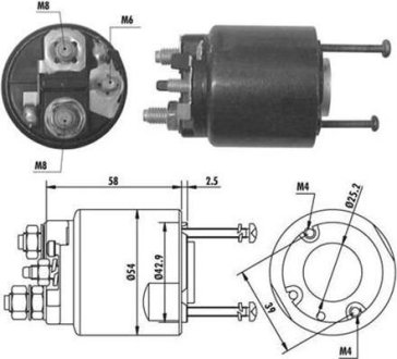 Тяговое реле, стартер MAGNETI MARELLI 940113050064