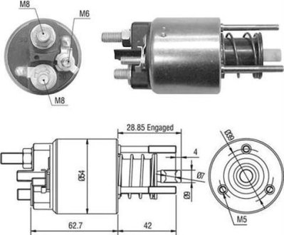 Тяговое реле, стартер MAGNETI MARELLI 940113050453