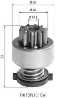 Бендикс стартера MAGNETI MARELLI AMB0393