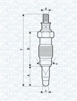 Свічка розжарювання MAGNETI MARELLI UX19A