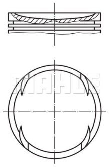 Поршень з кільцями VAG 77,01 1.4i 16V 97- (Mahle) MAHLE / KNECHT 030 89 02