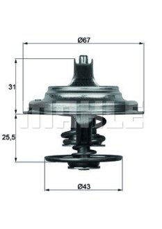 Термостат системи охолодження MAHLE / KNECHT TX2371D