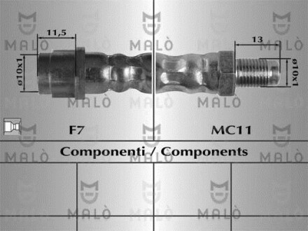 Шланг гальмівний MALO 80236