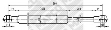 Пружина газова / помещения для груза MAPCO 91803