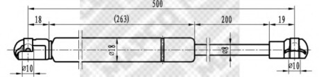 Газова пружина капоту MAPCO 91816