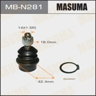 Опора кульова переднього верхнього важеля Nissan Navara, Pathfinder (05-14) (MB-N281) MASUMA MBN281