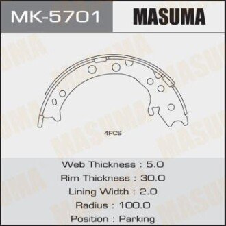 Гальмівні колодки гальма стоянки MASUMA MK5701