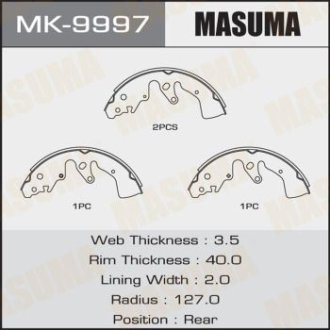 Колодки тормозные стояночного тормоза (MK-9997) MASUMA MK9997 (фото 1)