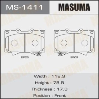 Колодки тормозные (MS-1411) MASUMA MS1411