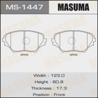 Колодки тормозные передн Toyota RAV 4 (00-05) (MS-1447) MASUMA MS1447 (фото 1)