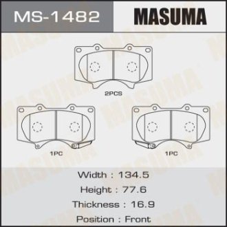 Колодки тормозные передн Mitsubishi Pajero (06-)/ Toyota Hilux (11-), Land Cruiser Prado (02-09) (MS-1482) MASUMA MS1482