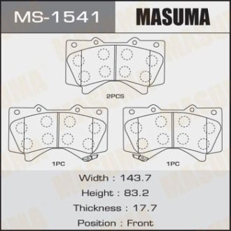 Колодки тормозные передн Lexus LX570/ Toyota Land Cruiser (07-) (MS-1541) MASUMA MS1541