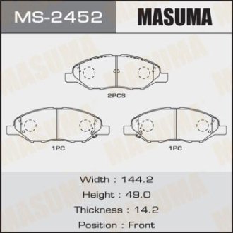 Колодки тормозные передн Nissan Note (05-12), Tida (04-12) (MS-2452) MASUMA MS2452