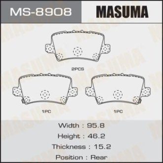 Колодки гальмівні задн Honda Civic (06-12) (MS-8908) MASUMA MS8908