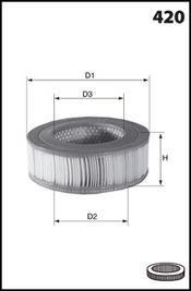 Фільтр повітряний MECAFILTER EL3155