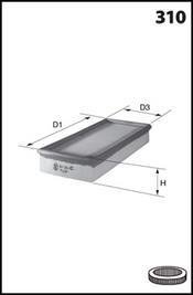 Фильтр воздушный PSA XU/XUD/EW10 MECAFILTER ELP3314