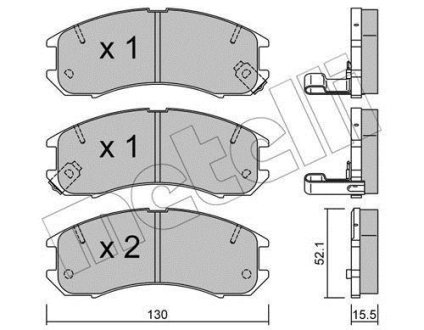 Гальмівні колодки, дискове гальмо (набір) Metelli 2200680