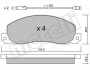 Комплект гальмівних колодок (дискових) Metelli 22-0098-0 (фото 1)