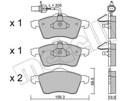 Комплект гальмівних колодок (дискових) Metelli 22-0263-1