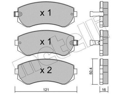 Комплект тормозных колодок, дисковый механизм Metelli 2203040