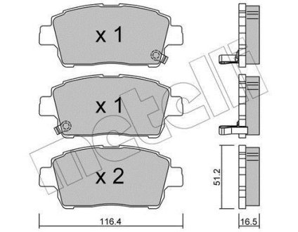 Комплект гальмівних колодок (дискових) Metelli 22-0423-0