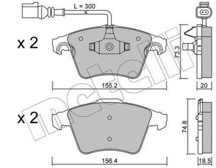 Комплект гальмівних колодок (дискових) Metelli 22-0552-2