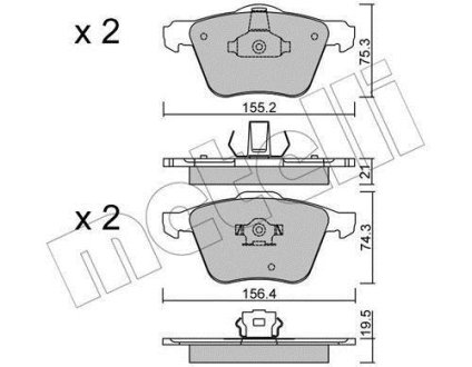 Комплект гальмівних колодок (дискових) Metelli 22-0599-0