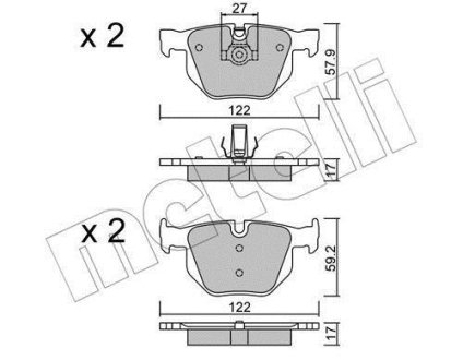 Комплект гальмівних колодок (дискових) Metelli 22-0644-0