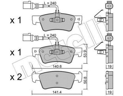 Комплект гальмівних колодок (дискових) Metelli 22-0661-0