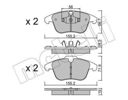 Комплект гальмівних колодок (дискових) Metelli 22-0675-3 (фото 1)