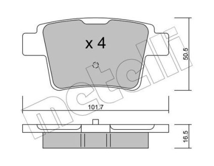 Комплект гальмівних колодок (дискових) Metelli 22-0677-0