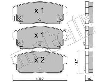 Комплект гальмівних колодок (дискових) Metelli 22-0733-0