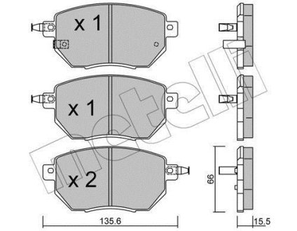 Комплект тормозных колодок, дисковый механизм Metelli 22-0741-0 (фото 1)