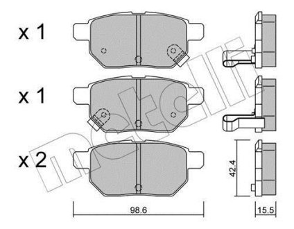 Комплект гальмівних колодок (дискових) Metelli 22-0746-0