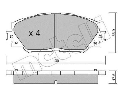 Комплект гальмівних колодок (дискових) Metelli 22-0747-0