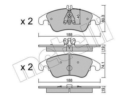 Комплект гальмівних колодок (дискових) Metelli 22-0775-2