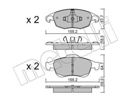 Тормозные колодки передние C4new/C4 Picasso/DS4/Berlingo2/Partner2 Metelli 22-0800-0