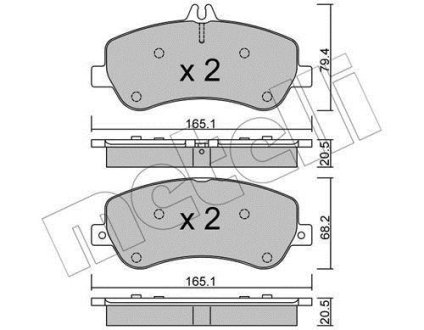 Комплект гальмівних колодок (дискових) Metelli 22-0825-0