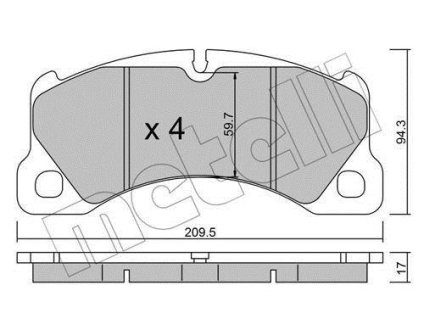 Комплект гальмівних колодок (дискових) Metelli 22-0957-3