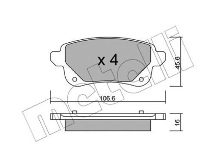 Тормозные колодки задние Espace5//Megane4/Scenic4/Talisman Metelli 22-1112-0