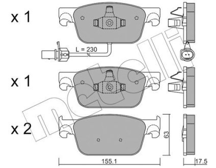 Комплект гальмівних колодок Metelli 22-1125-0