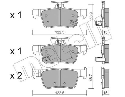 Комплект гальмівних колодок (дискових) Metelli 22-1131-0