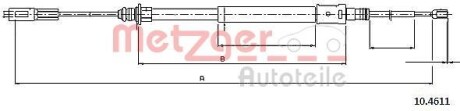 Трос ручного гальма METZGER 104611