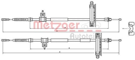 Трос ручного гальма METZGER 105359