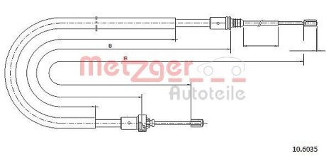 Трос ручного гальма METZGER 106035