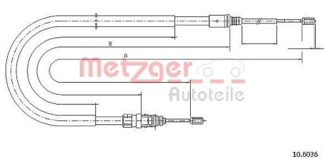 Трос ручного гальма METZGER 106036